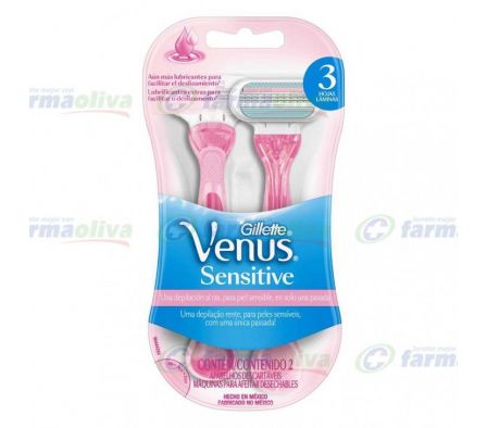 GILLETTE VENUS MAQ. 3 SENSITIVE X 2 PZS. R.2217