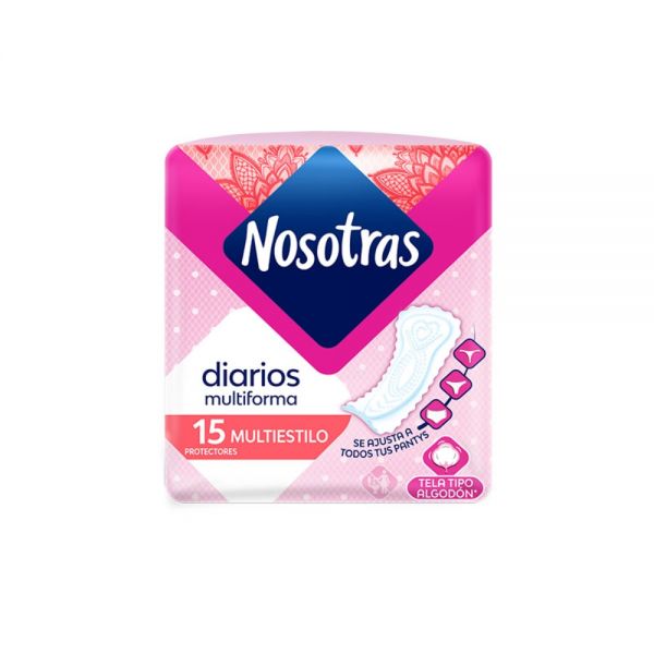 NOSOTRAS PROTECTORES DIARIOS MULTIESTILO X 15 UNIDADES