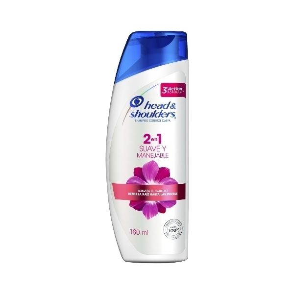 HEAD SHOULDERS SHAMPOO 2 EN 1 180ML SUAVE Y MANEJABLE