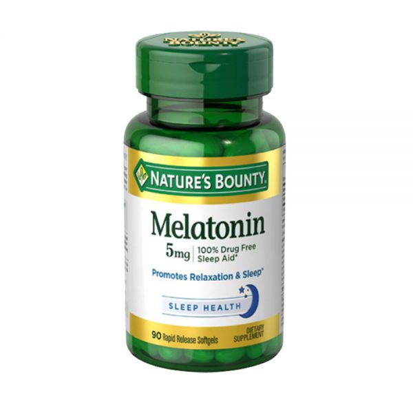 NATURES BOUNTY MELATONININA 5MG (Frasco de 90 cápsulas blandas)