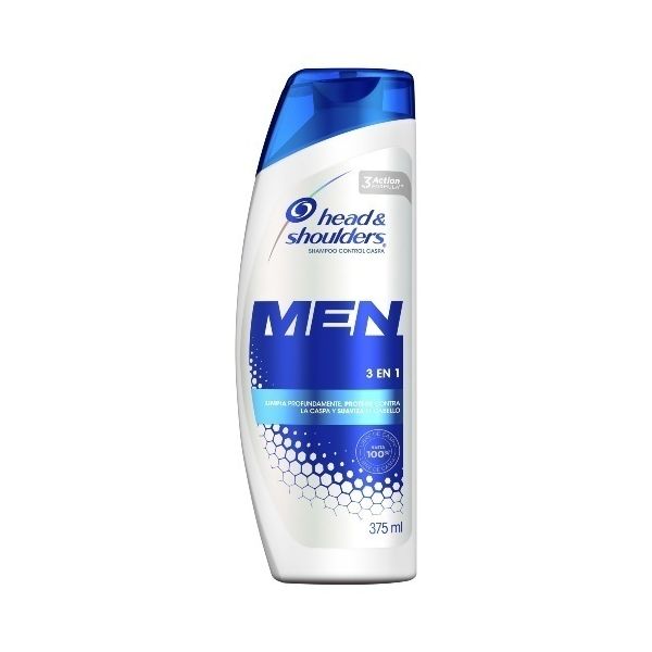 HEAD SHOULDERS SHAMPOO 3 EN 1 375ML LIMPIA PROTEGE SUAVISA