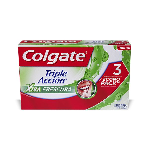 COLGATE CR. TRIPLE ACCION EXTRA FRESC.PAQ 3 X 75ML.REF.4238
