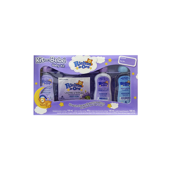RICITOS KIT PARA BEBE X 4 PZS.LAVANDA R.0543