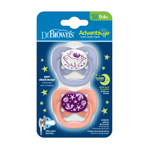 DR BROWNS CHUPETE ADVANTAGE NOCTURNO 0M ROSA