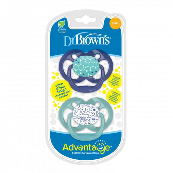 DR BROWNS CHUPETE ADVANTAGE 6M CELESTE