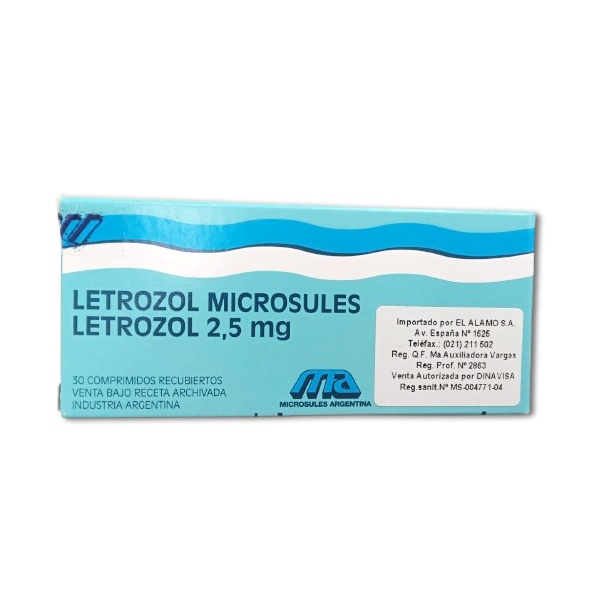 LETROZOL 2,5 MICROSULES CAJA X 30 COMPRIMIDOS EL ALAMO