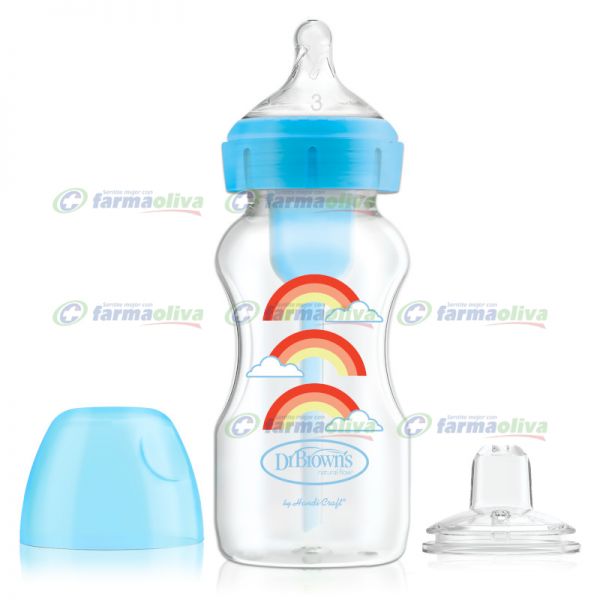 DR BROWNS BIBERON TRANSICION DE BOCA ANCHA CELESTE 270ML