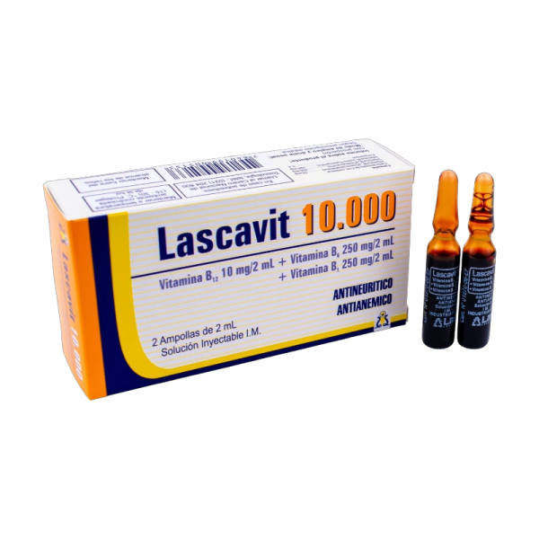 Lascavit 10.000 - 2 ampollas de 2ml + solución inyectable