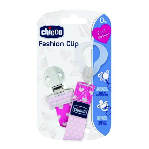 CHICCO CLIP PORTA CHUPETE ROSA