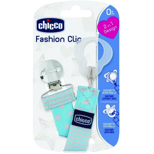 CHICCO CLIP PORTA CHUPETE AZUL