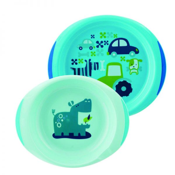 CHICCO SET DE PLATOS CELESTE12M+