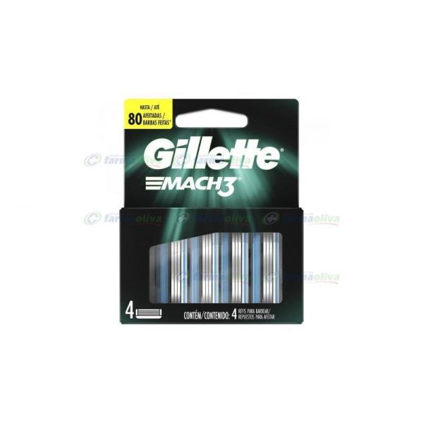 GILLETTE MACH 3 REP. X 4 UNID