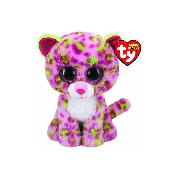 TY BEANIE BOOS LAINEY LEOPARD ROSA