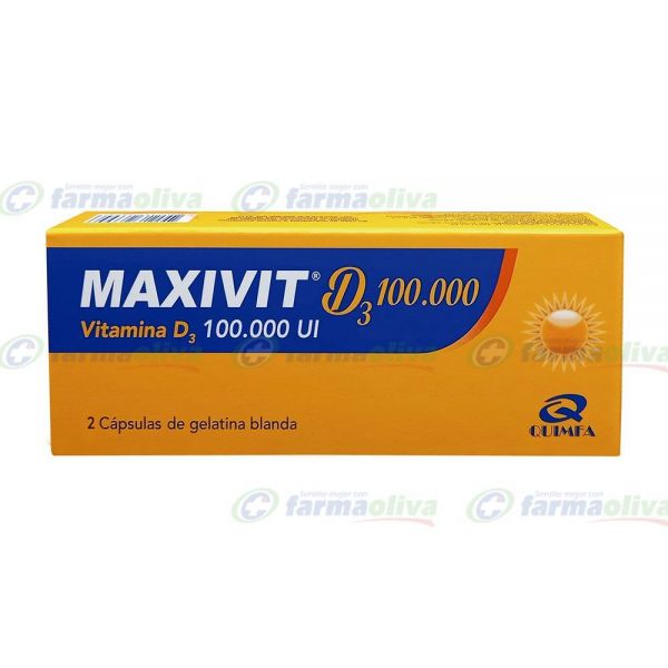 MAXIVIT D3 100.000 UI X 2 CAPSULAS DE GELATINA BLANDA