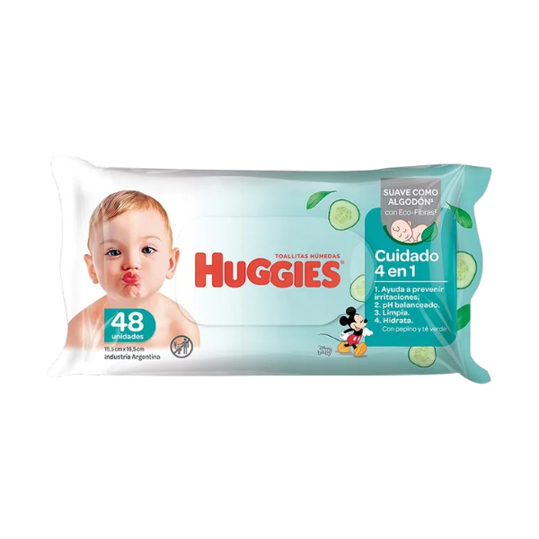 HUGGIES TOALLITA HUMEDAS ONE&DONE FTOP 1X48 UNIDAD