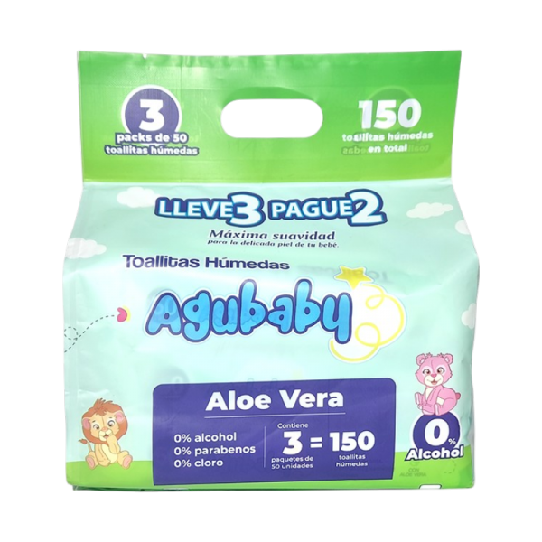 AGUBABY PACK TOALLITAS HUMEDAS X 50 UNI