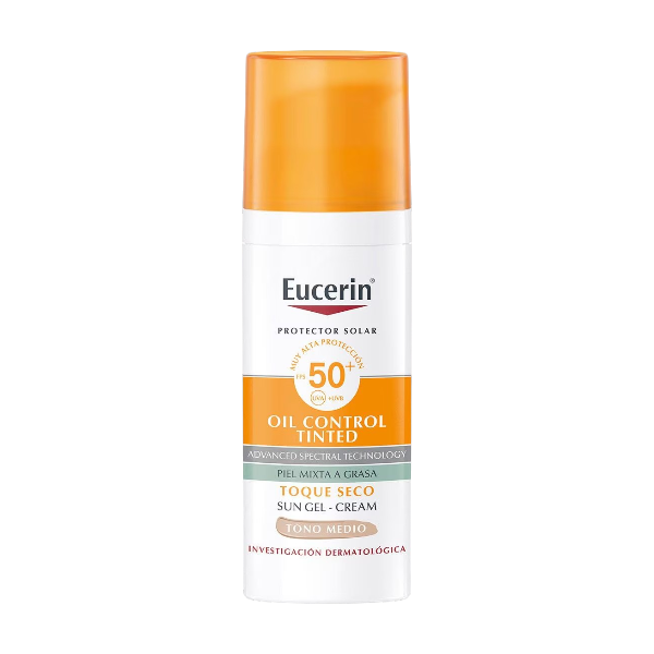 EUCERIN SUN FACIAL TOQUE SECO FPS50+50ML TONO MEDIO