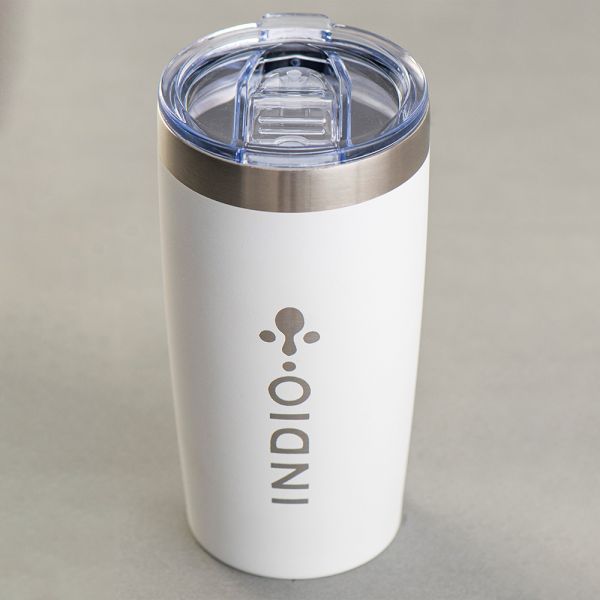 INDIO VASO ACERO BLANCO INOX TAPA HERMETICA CON ABRIDOR 550ML