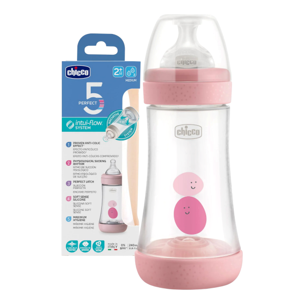 CHICCO BIBERON PERFECT ROSA 2M+240ML