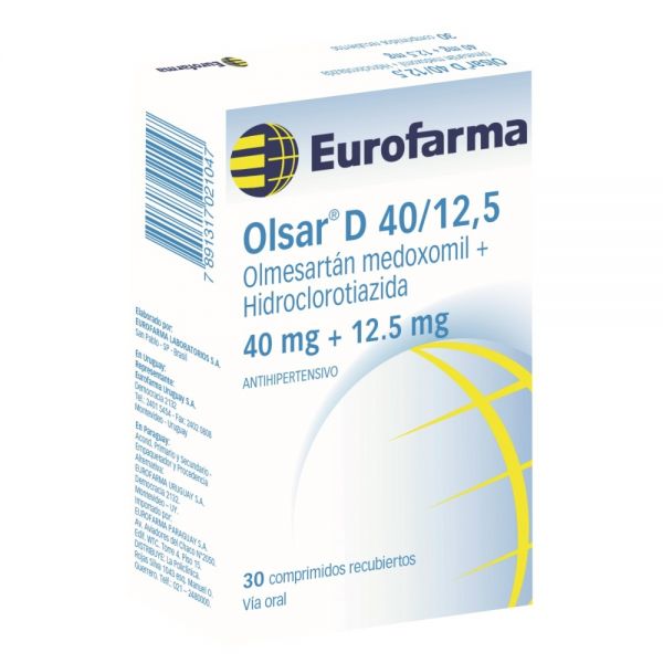 OLSAR D 40/12.5 MG CAJA X 30 COMP