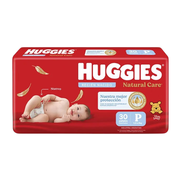 HUGGIES PAÑAL NATCARE P MEGA X30 UNIDAD FROZEN
