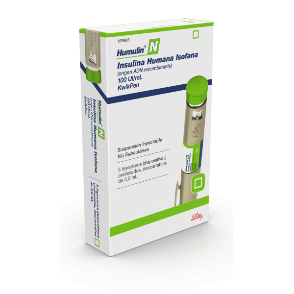 HUMULIN N KWIKPEN PLUMAPRELL 100IU X 1 3ML (5)