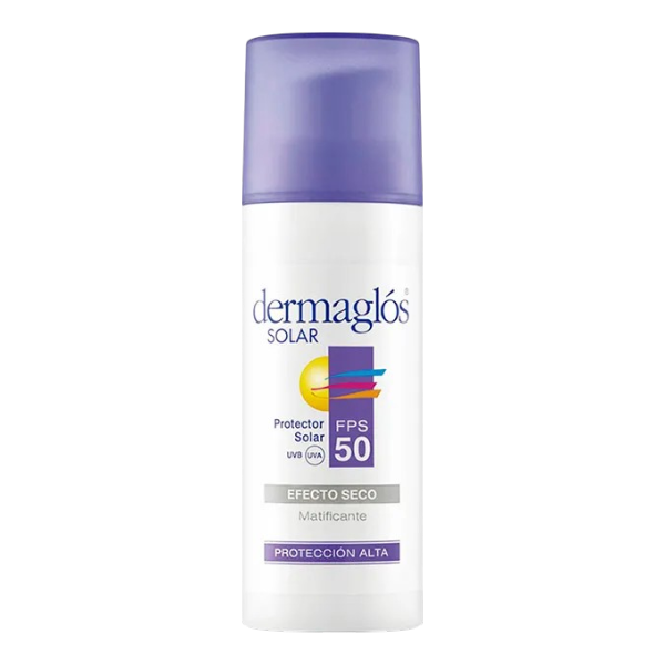 DERMAGLOS PROTECTOR SOLAR FPS 50
EFECTO SECO MATIFICANTE 50G