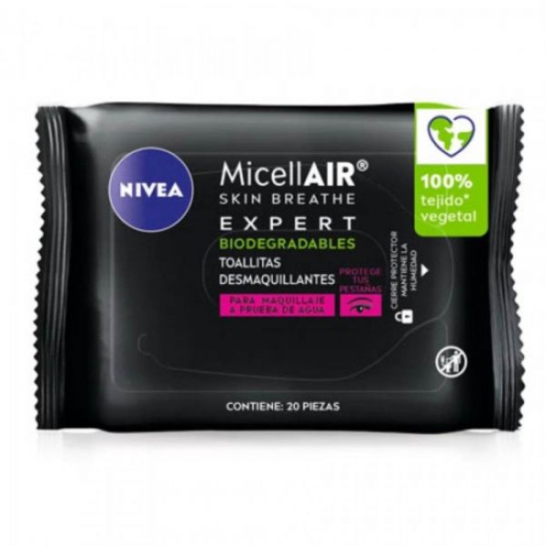 NIVEA FACE CLEANSING TOALLITA DEMAQUILLANTE MIICELAR A PRUEBA DE AGUA X20