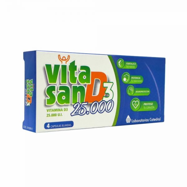 VITASAN D3 25.000 CAJA X 4 CAPSULAS