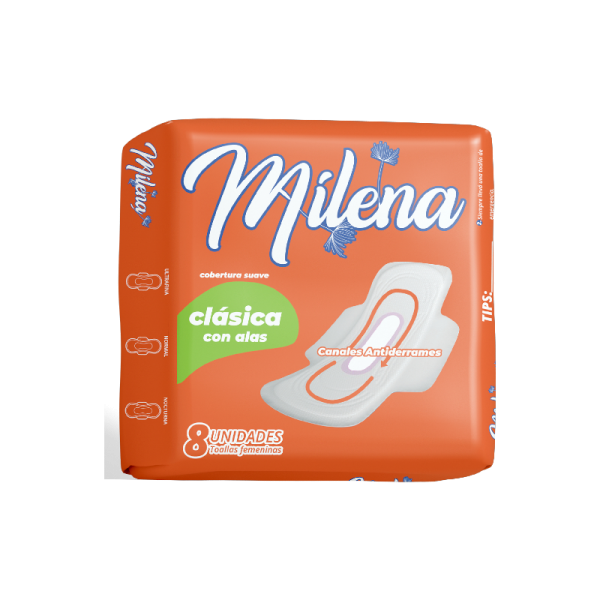 MILENA CLASICA CON ALAS X 8 UNIDADES