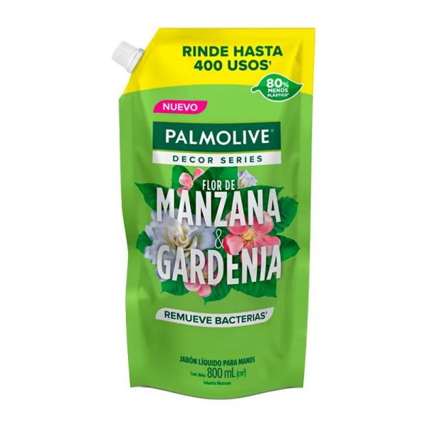 PALMOLIVE JABON LIQUIDO PARA MANOS FLOR DE MANZANA Y GARDENIA 800 ML