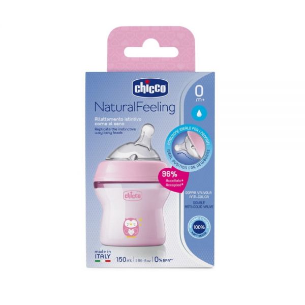 CHICCO BIBERON NATURAL FEELING OM+150 ROSA