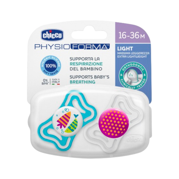 CHICCO CHUPETE LIGHT ROSA 16-36M 2UN