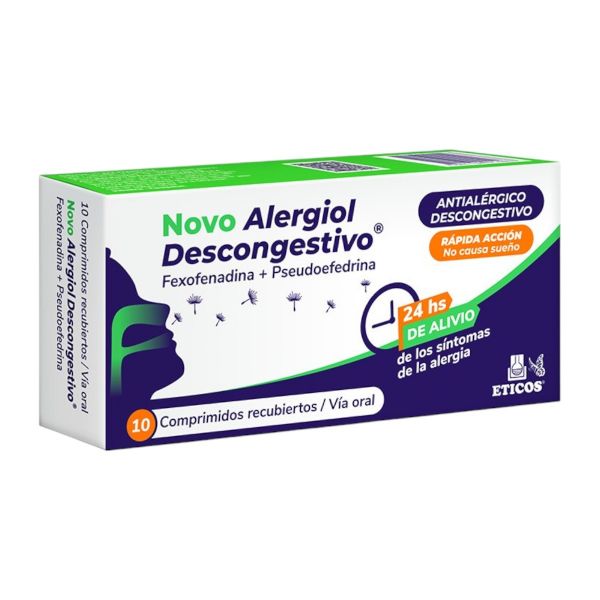 NOVO ALERGIOL DESCONGESTIVO CAJA X 10 COMPRIMIDOS RECUBIERTOS