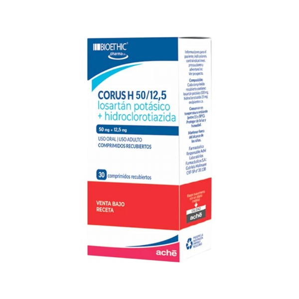CORUS H 50 - 12.5 MG CAJA X 30 COMP REC BIOETHIC