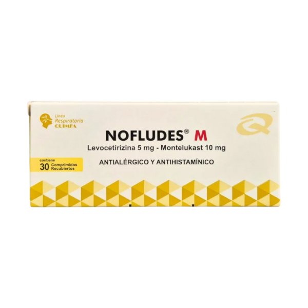 Nofludes M - Levocetirizina 5 mg + Montelukast 10 mg Caja De 30 Comprimidos