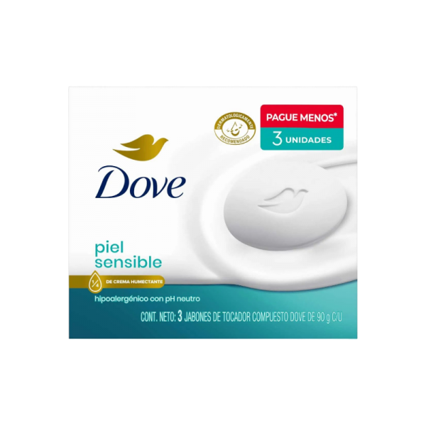 DOVE JAB PIEL SENSIBLE 16 X3 X90 GR