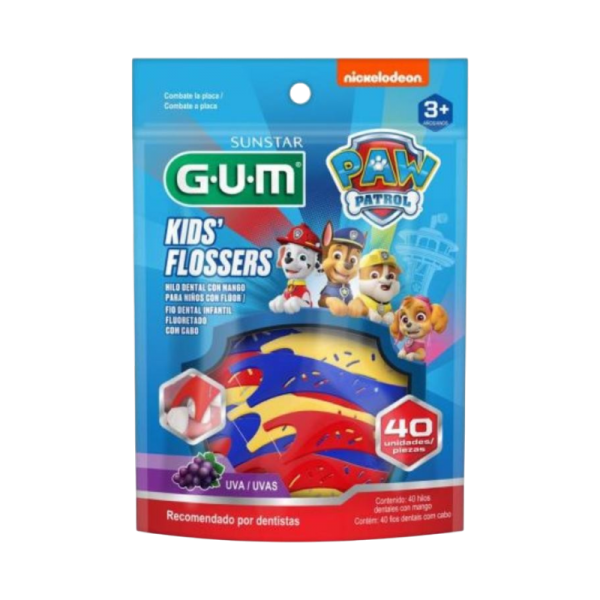 GUM PAW PATRON KIDS FLOSSERS X40UNIDAD