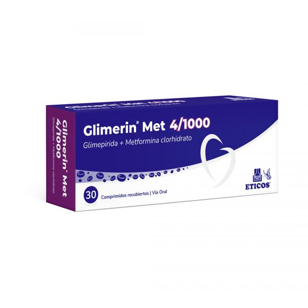 GLIMERIN MET 4 MG 1000 MG CAJA X 30 COMPRIMIDOS
