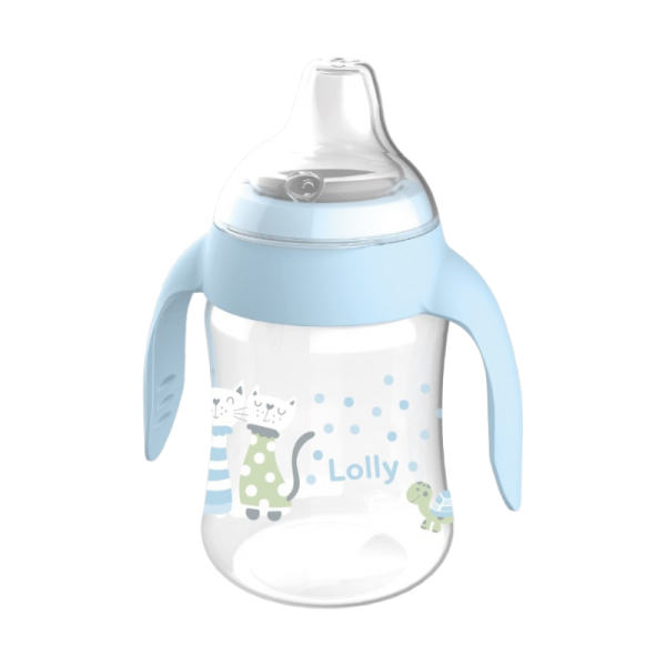 LOLLY TAZA ZOO ANTIFUGAS C/MANIJA AZUL 250 ML