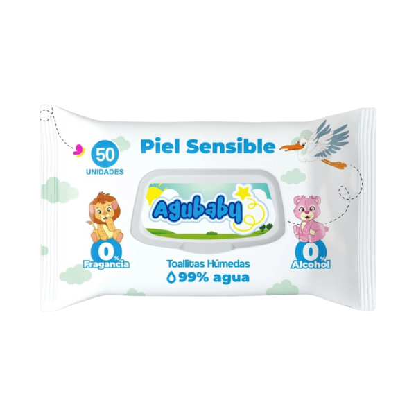 AGUBABY TOALLITAS HUMEDAS PIEL SENS X 50 C/TAPA
