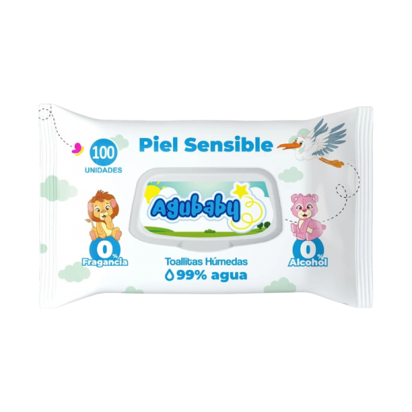 AGUBABY TOALLITAS HUMEDAS PIEL SENS X 100 C/TAPA