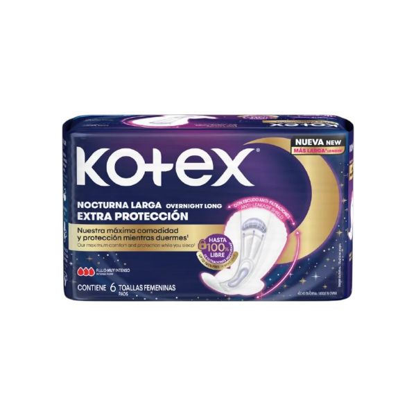 KOTEX TOALLA FEMENINA KOTEX NOCTURNA C/A 42X6 3D