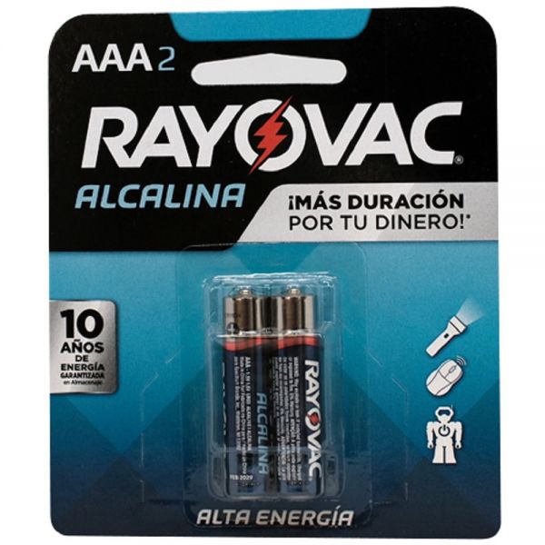 RAYOVAC PILA ALKALINA MINI AAA X 2