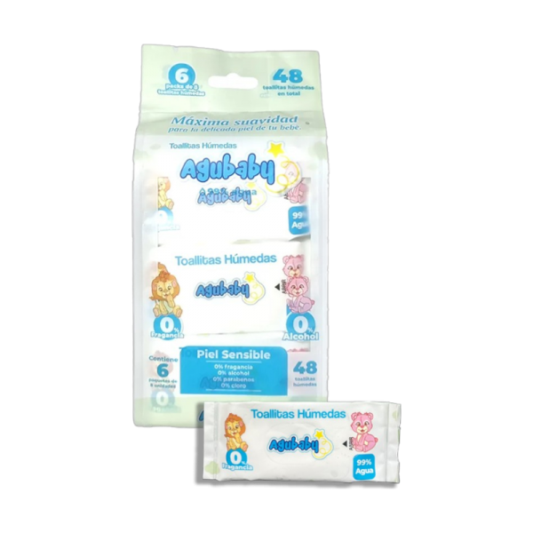 AGUBABY TOALLITAS HUMEDAS PIEL SENSIBLE X6UN