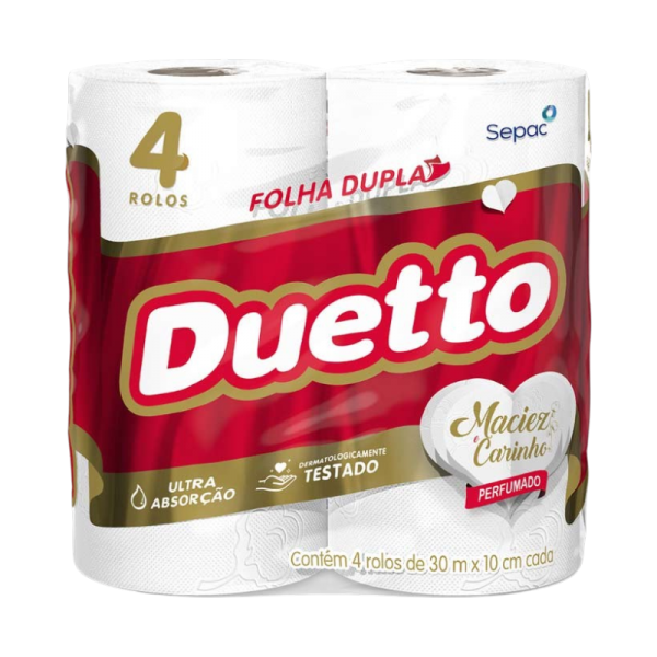 DUETTO PAPEL HIG. DOBLE HOJA PERFUMADO X 4 30M