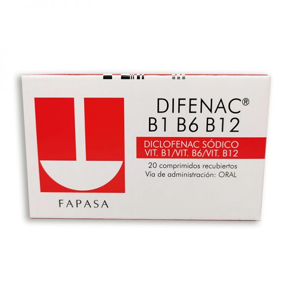 DIFENAC B1 B6 B12 2.5MG TABL. CAJA X 20