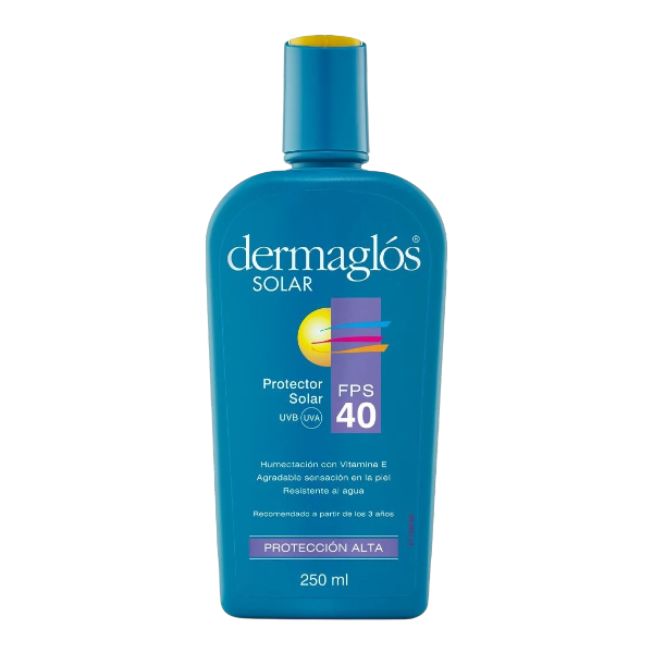 DERMAGLOS SOLAR FPS 40 RA EMULSION 250 ML.