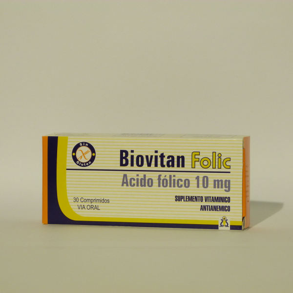 BIOVITAN FOLIC 10MG CO-RAN CAJA X 30