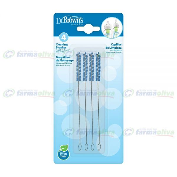 DR BROWNS CEPILLO DE LIMPIEZA PARA BIBERONES CELESTE P/R X 4 620